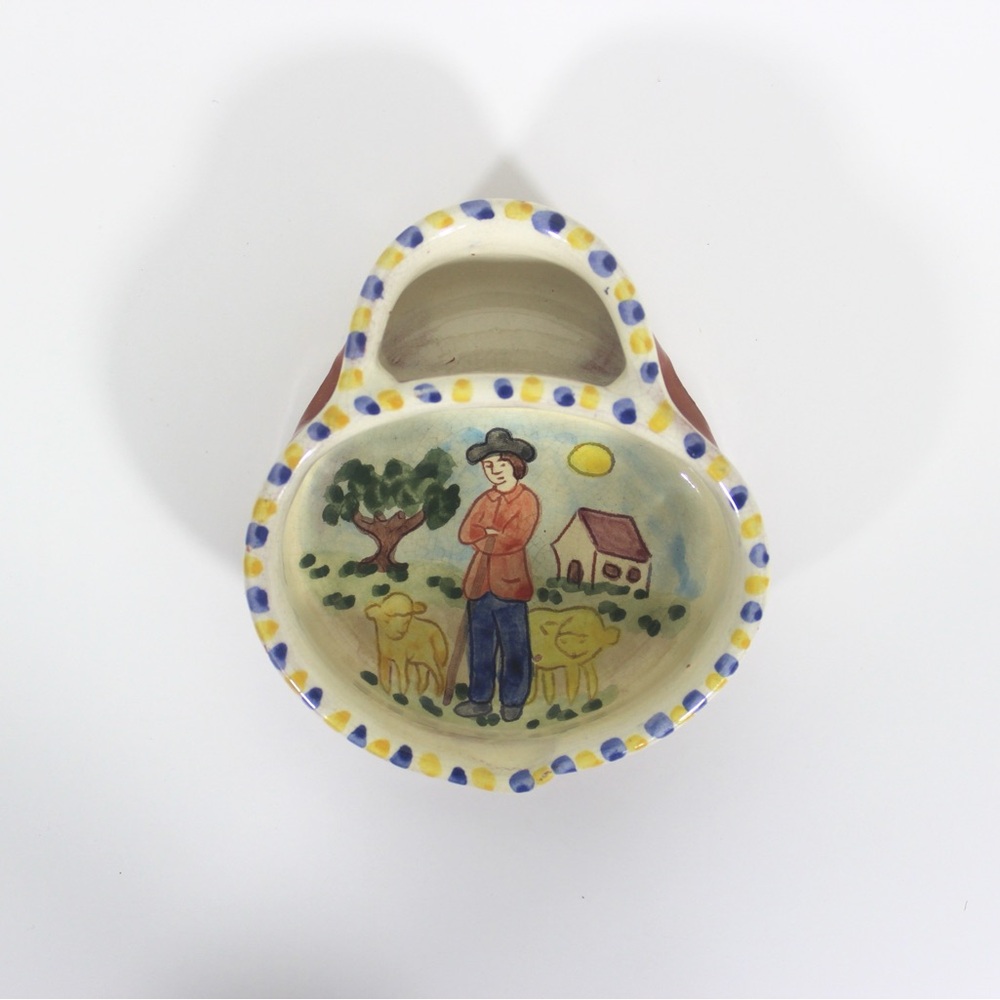 Vintage Hand Painted Portugal Pottery Olive Dish